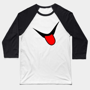 Smile - Tongue - black and red. Baseball T-Shirt